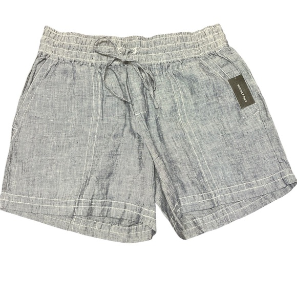 NWT Lord & Taylor 100% linen shorts blue small - Picture 1 of 4